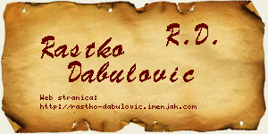 Rastko Dabulović vizit kartica